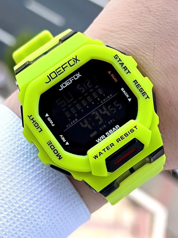 Joefox G-SHOCK Kasa Yeşil/Siyah Digital 5 Atm Suya Dayanıklı 2 Yıl Garantili Spor Kol Saati J-GS08 ürün görseli