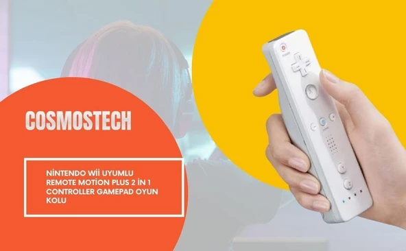 Cosmostech Nintendo Wii Uyumlu Remote Motion Plus 2 in 1 Controller Gamepad Oyun Kolu - 3