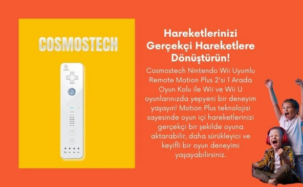 Cosmostech Nintendo Wii Uyumlu Remote Motion Plus 2 in 1 Controller Gamepad Oyun Kolu - 4