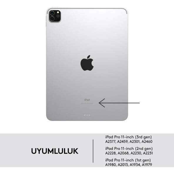 Logitech Combo Touch İpad Pro Klavyeli 11.5" 920-010136 Tablet Kılıfı - 3