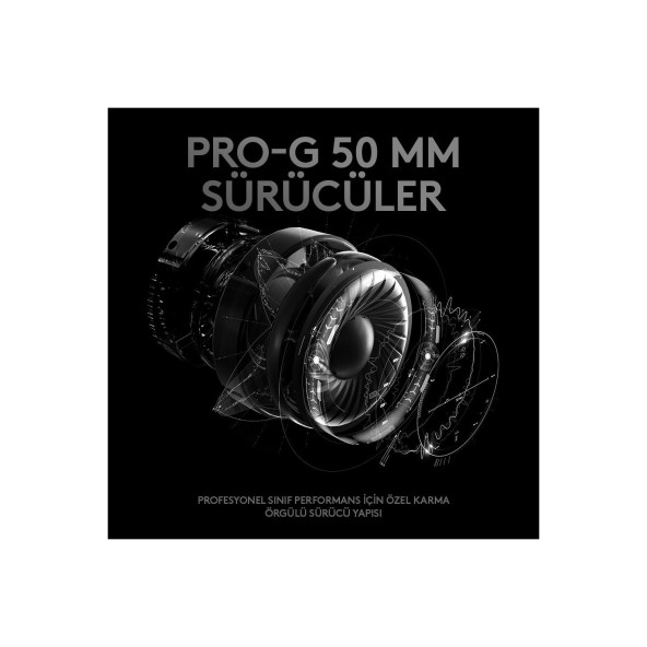 Logitech G Pro X 7.1 981-000818 Kablolu Mikrofonlu Kulak Üstü Oyuncu Kulaklığı - 5