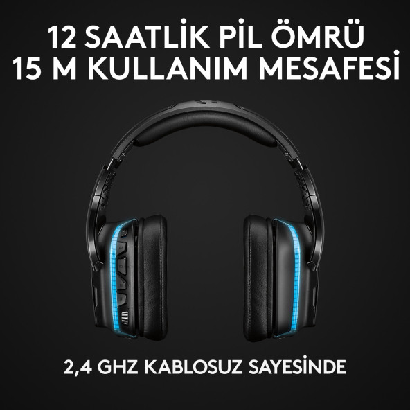 Logitech G935 Lightsync RGB 7.1 Kablosuz Mikrofonlu Kulak Üstü Oyuncu Kulaklığı - 2