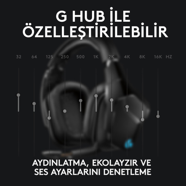 Logitech G935 Lightsync RGB 7.1 Kablosuz Mikrofonlu Kulak Üstü Oyuncu Kulaklığı - 5