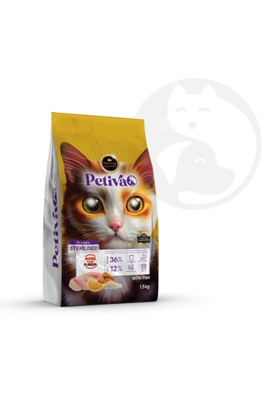 Petiva Kısırlaştırılmış Balık Etli Kedi Maması 1,5 Kg