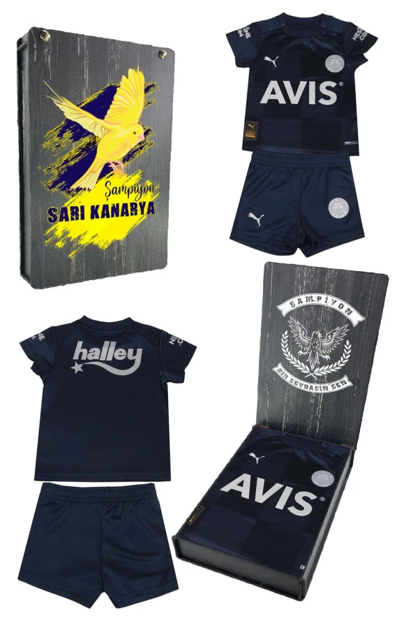 Fenerbahçe Orijinal Lacivert Mini Forma Set Hediyelik Ahşap Kutulu