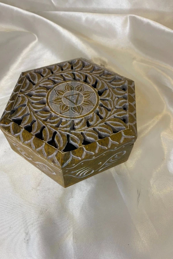 Doğal Taş Obsidyen Mücevher Kutusu El işi Kahve - 5