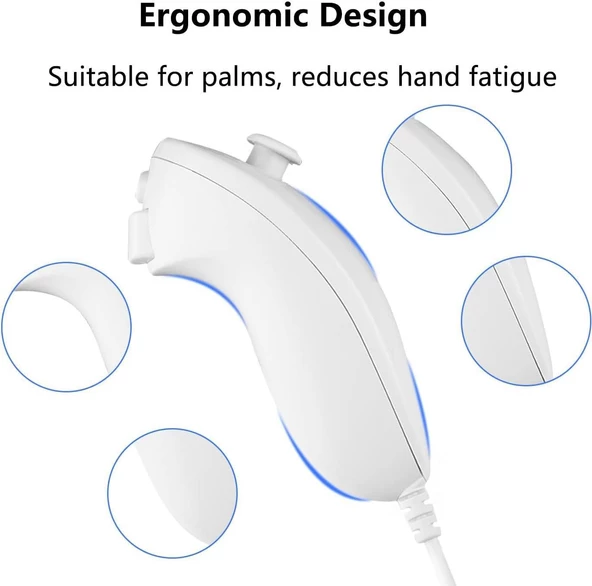 Cosmostech Nintendo Wii Uyumlu Nunchuk Controller Oyun Kolu Gamepad - 6