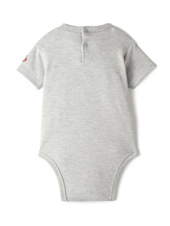 Galatasaray Orijinal Lisanslı Aslan Parçası Baskılı Bebek Body Gri Zıbın Hediyelik Ahşap Kutulu - 4