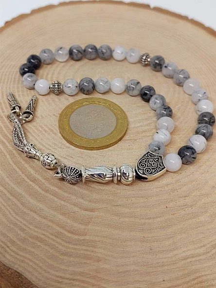 Rutil Kuvars Taşı 33 lük Tesbih 6mm - Resim 3