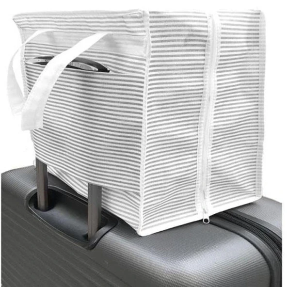 Ayakkabı SAKLAMA ve TAŞIMA Çantası (Çizgili Model) Shoe Tote - Resim 3