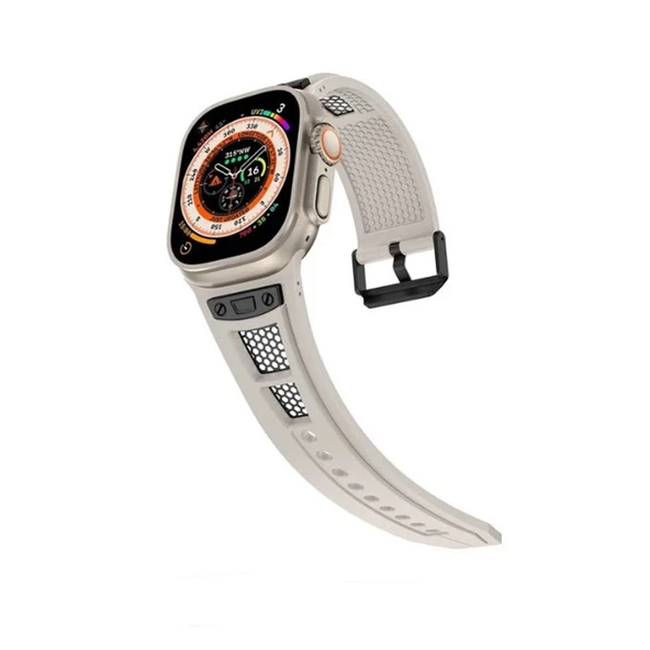 Gpack Apple Watch 7 45mm Kordon Hava Boşluklu Soft Silikon - 6