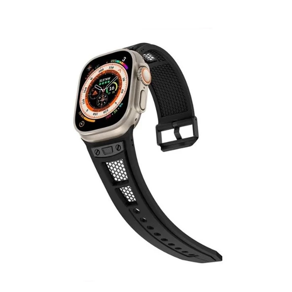 Gpack Apple Watch 7 45mm Kordon Hava Boşluklu Soft Silikon