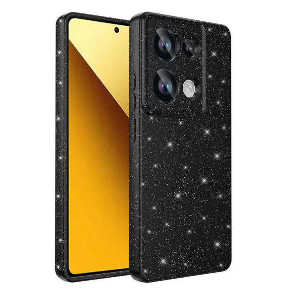 Gpack Xiaomi Redmi Note 13 Pro 4G Kılıf Koton Simli Silikon Arka Kapak Kamera Korumalı