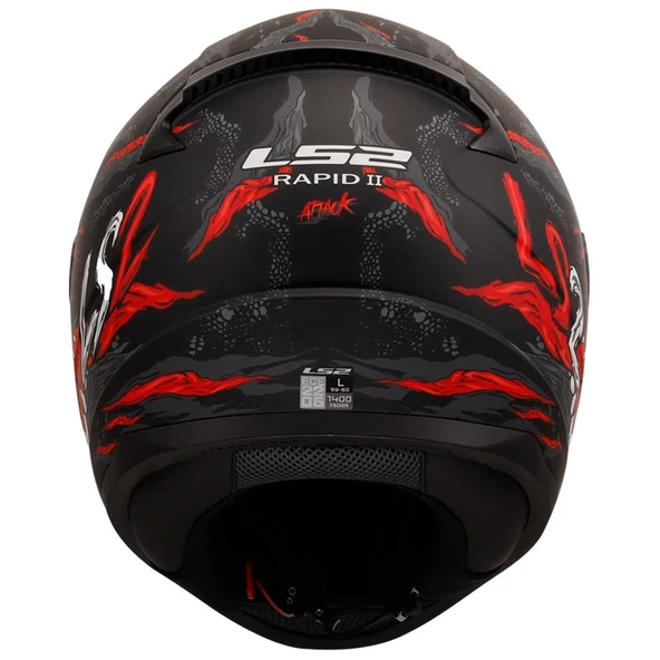 KASK LS2 RAPID 2 KAIJU MAT SİYAH-KIRMIZI-BEYAZ - 5