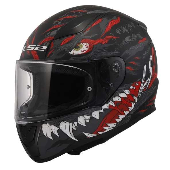 KASK LS2 RAPID 2 KAIJU MAT SİYAH-KIRMIZI-BEYAZ - 2