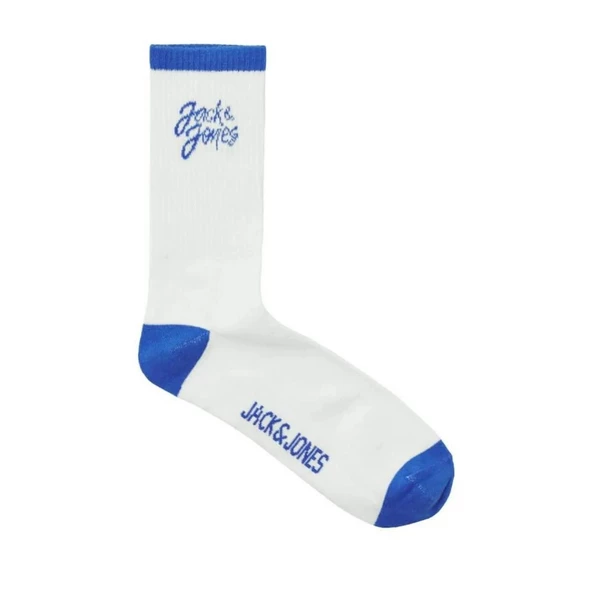 Jack & Jones 12252044 Jaccal Logo Tennis Sock Beyaz-Mavi