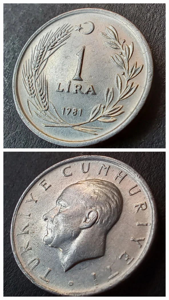 1981 Alüminyum 1 lira ÇA+ Eski Madeni Para - 39963662abe6512362