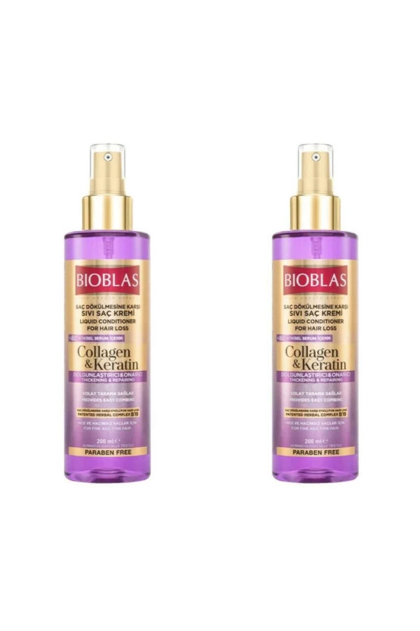 Sıvı Saç Kremi Kolajen+Keratin 2 X 200Ml