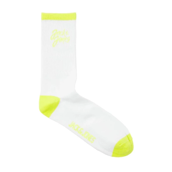 Jack & Jones 12252044 Jaccal Logo Tennis Sock Beyaz-Yeşil