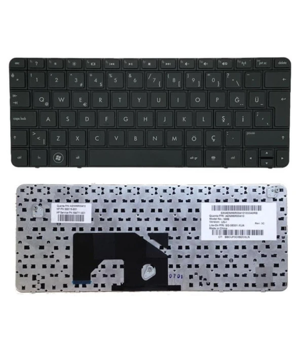 Hp Mini 210T-1000 -1000VT 210-1000 CTO 210-1032CL Klavye (Siyah TR) - Resim 2