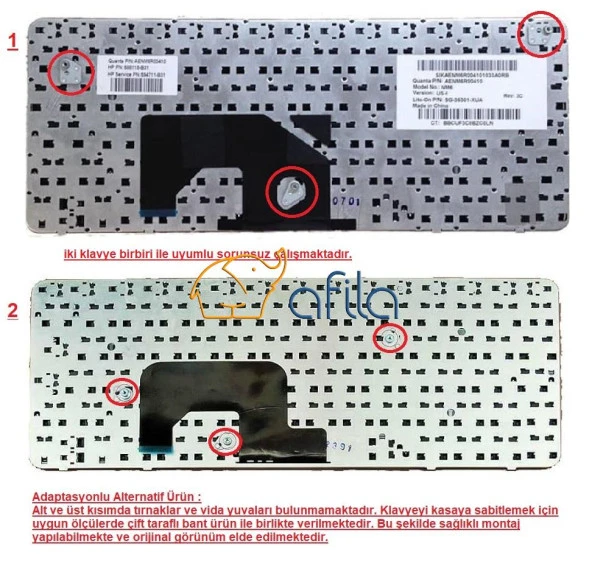 Hp Mini 210T-1000 -1000VT 210-1000 CTO 210-1032CL Klavye (Siyah TR) - Resim 3