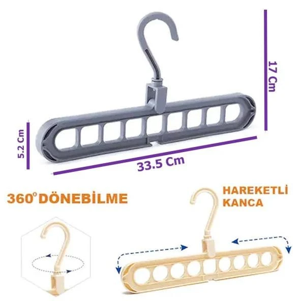 Sihirbaz Askı Dolap İçi Düzenleyici Askı Sihirbazı, Dolap Askı Düzenleyici - 4
