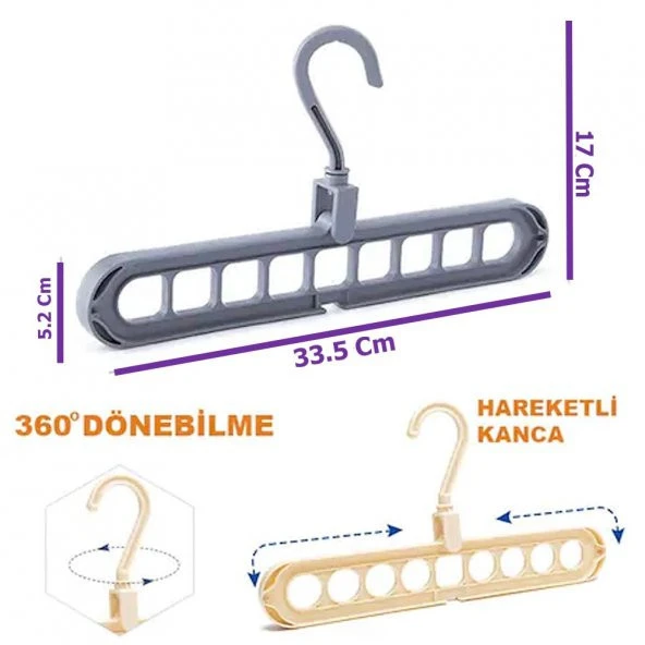 Sihirbaz Askı Dolap İçi Düzenleyici Askı Sihirbazı, Dolap Askı Düzenleyici - 3