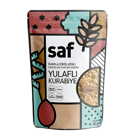 SAF NUTRİTİON DAMLA ÇİKOLATA YULAFLI KURABİYE 45GR