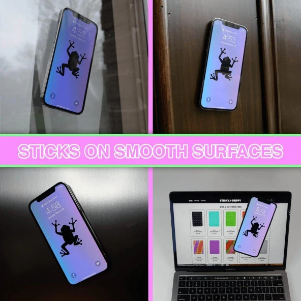 Vakumlu Telefon Tutucu 3 Adet Siyah, Sarı, Mavi - 3