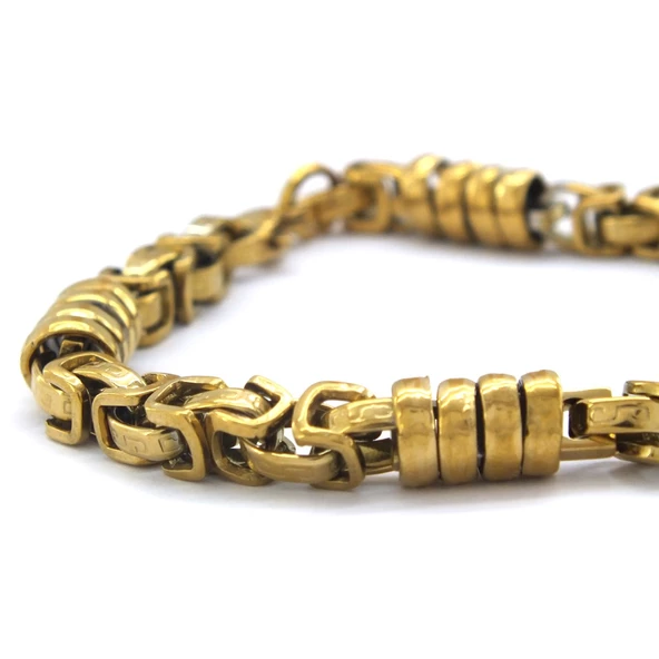 Altın Kaplama Kral Model Erkek Bileklik EBLK- 275 - Resim 4