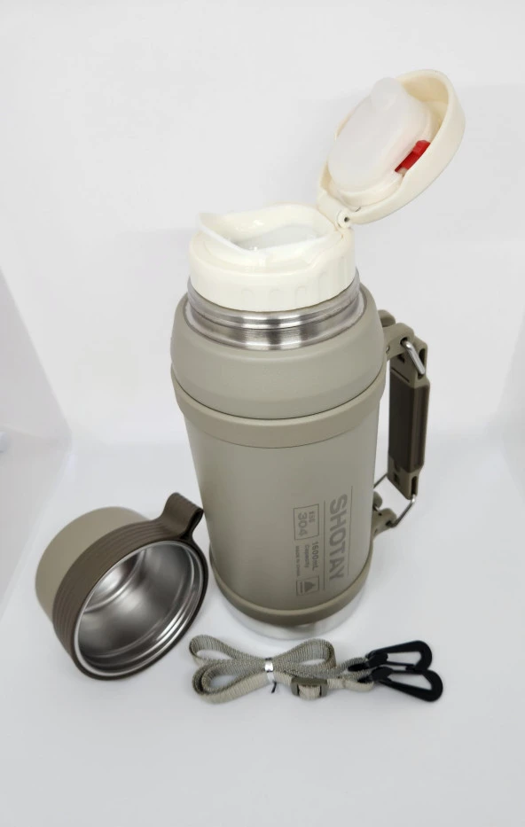Shotay Vacuum Bottle 1,6 Lt Vakum Termos ST-8216 Kahverengi - 2