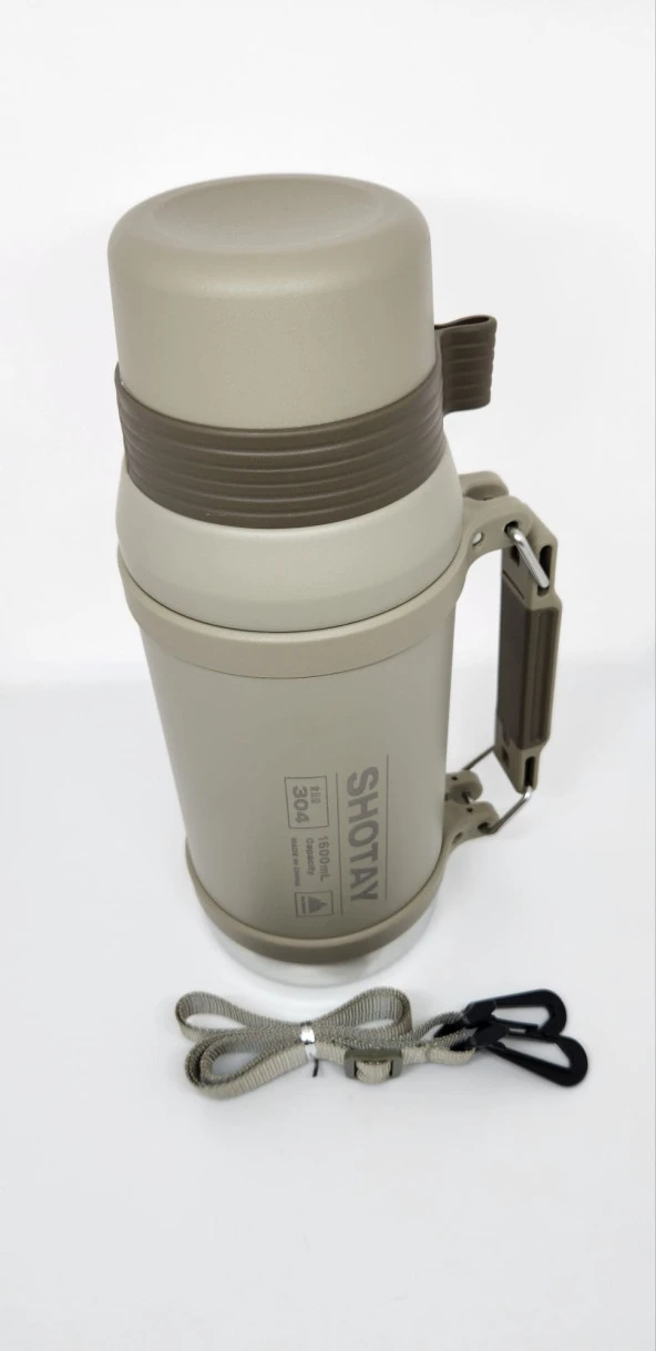 Shotay Vacuum Bottle 1,6 Lt Vakum Termos ST-8216 Kahverengi - 3