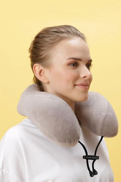 Comfy Ortopedik Seyahat Yastığı Visco Boyun Destekli Seyahat Yastığı - Gri - Ergo Travel - 5
