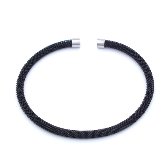 316L Çelik Siyah Erkek Kelepçe Bileklik EBLK-430 ürün görseli