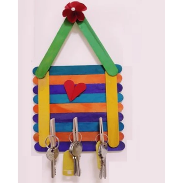 Renkli Dar Dil Çubuğu 100 Adet abeslang en 1cm ,boy 11.4 cm - Resim 2