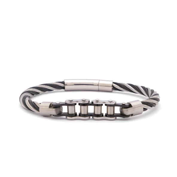 316L Çelik Siyah Erkek Bileklik EBLK-338 ürün görseli 1