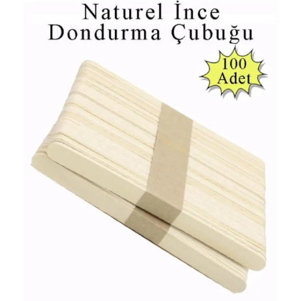 natural renksiz Dar Dil Çubuğu 100 Adet abeslang en 1cm ,boy 11.4 cm