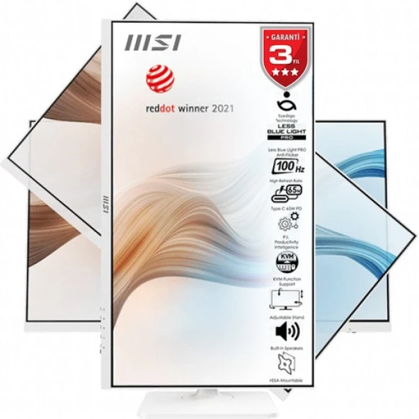 MSI 27 MODERN MD272XPW 1920x1080 (FHD) FLAT IPS 100HZ 1MS ADAPTIVE-SYNC BEYAZ PIVOT TYPE-C MONITOR