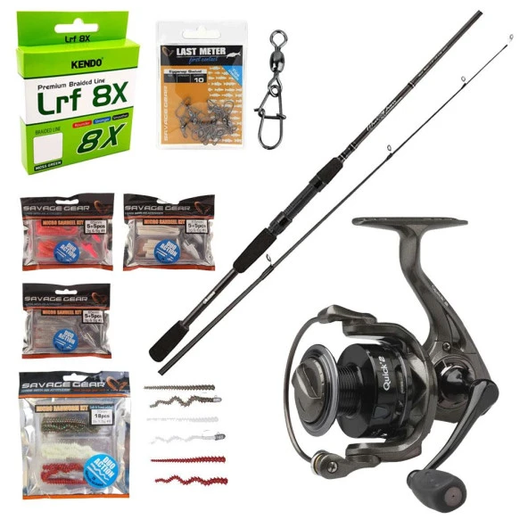 YekOutdoor Okuma LRF Olta Seti Okuma Wave Power 228 cm 2-12 gr Lrf Kamışı&Dam Quıck 2 2000 Fd 5+1 BB Olta Makinesi