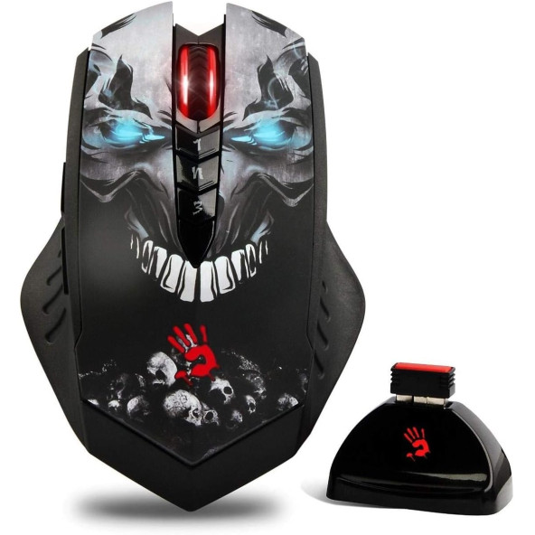 Bloody R80 Ghost 4000Dpi, Infrared Switch ,Metal Ayak, Multi Core, 8 Tuşlu HD Optik Kablosuz Gaming (Oyuncu) Mouse - 4