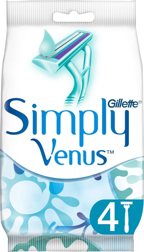 Gillette Simply Venus 2 Kullan At Kadın Tıraş Bıçağı 4'lü