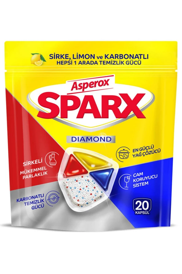 Asperox Sparx Diamond Bulaşık Kapsülü 20'li