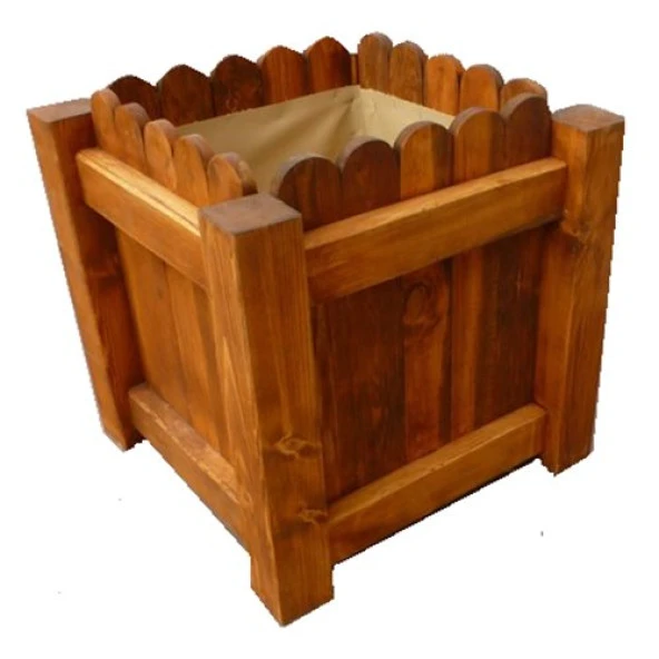 Ahşap Saksı; Gül 50X50x45 - 2