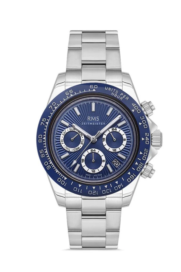 Rms Zeitmeister RMS.1.AG1539.03 Tüm Fonksiyonları Aktif Kristal Camlı Metalik Renk Erkek Kol Saati