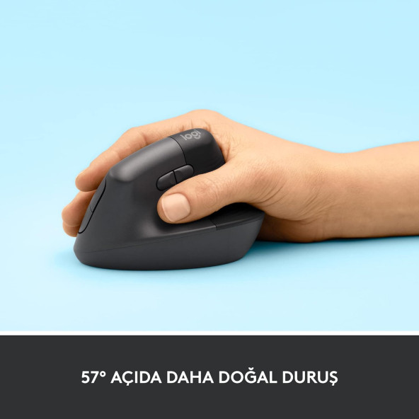Logitech Lift 910-006473 Gelişmiş Ergonomik Dikey Mouse Siyah - 3