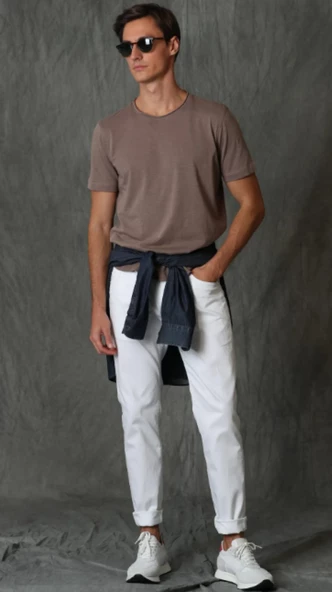 Lufian Junya Erkek Basic Tişört Toprak CCNCavT1902 - Resim 2