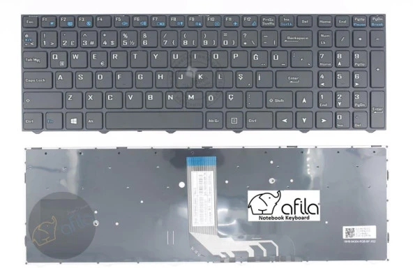 Monster Abra A5 V16.6.5, A5 V16.6.6 Notebook Klavyesi, Siyah TR / ışıksız - 2