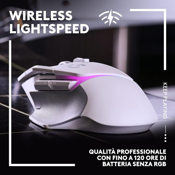 Logitech G G502 X Plus Kablosuz HERO 25K Sensörlü RGB Aydınlatmalı Oyuncu Mouse - Beyaz OUTLET - 3