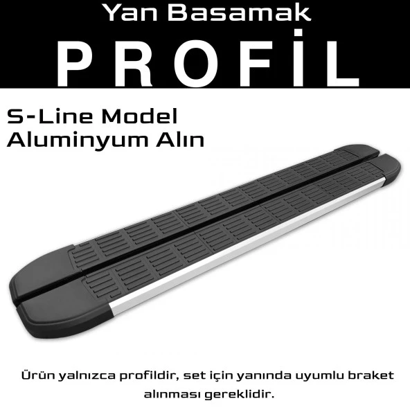 S-Dizayn Chery Tiggo 7-8 Pro S-Line Aluminyum Yan Basamak Profil 183 Cm Etekli 36lık