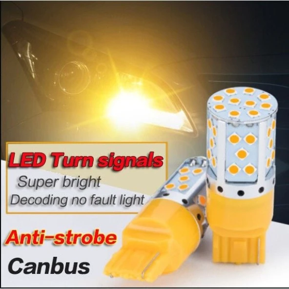 T20 Dekoratif led ampul tek duy canbuslı turuncu 12v / LAAM942-1 - Resim 4